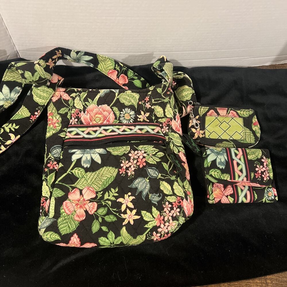 Vera Bradley Hipster Crossbody Purse Botanica Print, Coin Purse & Wallet Read